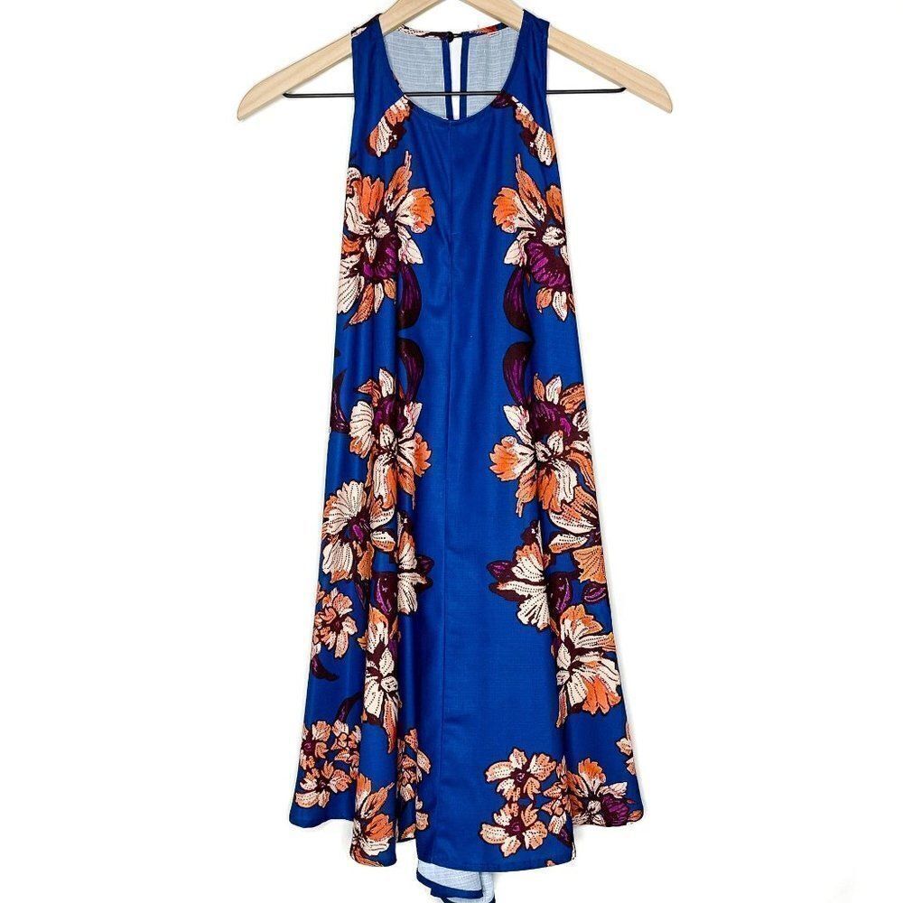 Floral Sleeveless Lace Up Tassel Tunic Dress - Picture 2 of 8